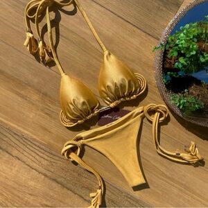 NWT Lubyswim Stella Gold Bikini Sz S